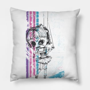 Creepy Puppet Girl Pillow