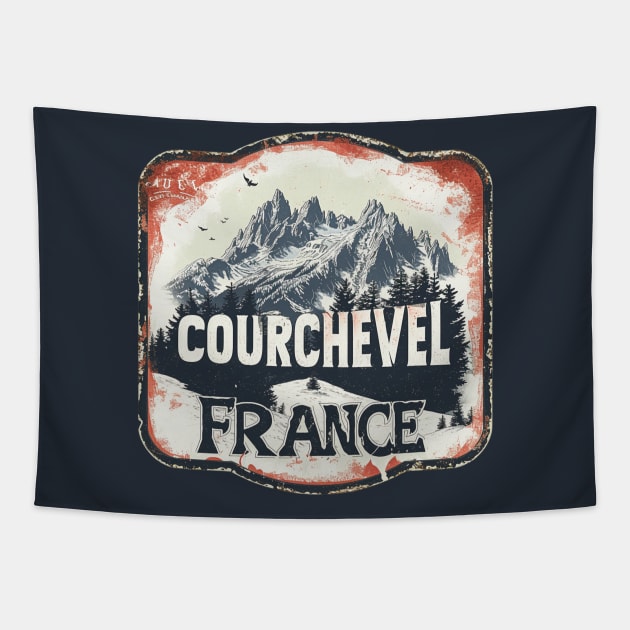 Courchevel France Tapestry by goodoldvintage