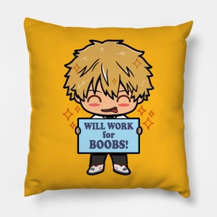 Will Work for Boobs Pillow