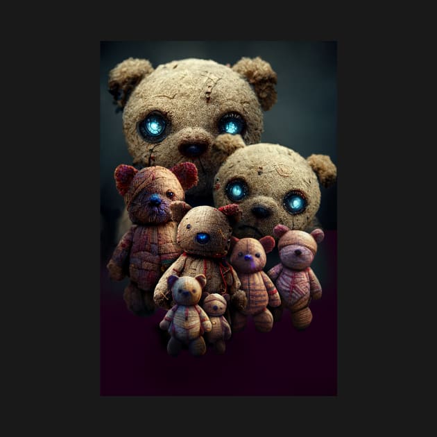 8 Teddy bears watching by jetti