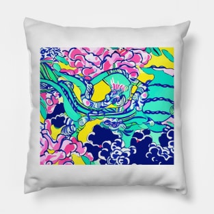 Abstract chinoiserie pattern Pillow