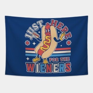 I'm Just Here for the Wieners - 4th of July Hot Dog Funny Tapestry