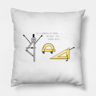 Geometry yoga class fun cartoon Pillow