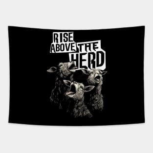 Rise Above The Herd Funny Animal Design Tapestry