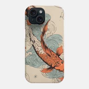 vintage koi fish japanese art Phone Case