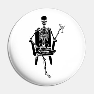 Drinking Skeleton Pin