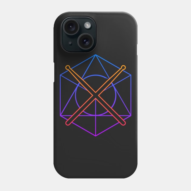 Psychedelic Sacred Geometry Drumsticks –– Drummer Design Phone Case by MeatMan