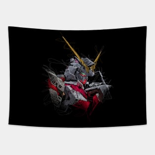 Unicorn Gundam RX-0 Scribble Artwork Tapestry