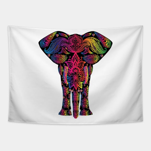 Elephant Colorful Body Tapestry by Mako Design 