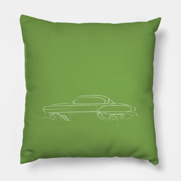 1953 Chevy Belair - profile stencil, white Pillow by mal_photography