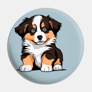 Australian Shepherd Puppy Roly Poly Baby Pin