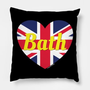 Bath England UK British Flag Heart Pillow