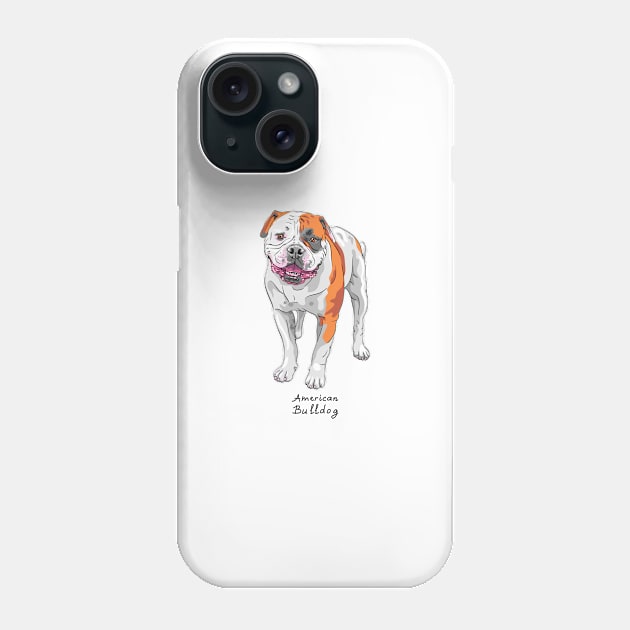 American Bulldog Phone Case by kavalenkava