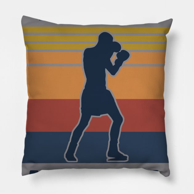 Retro Assuming I'm Just An Old Man Boxing Was Your First Mistake Pillow by Phylis Lynn Spencer