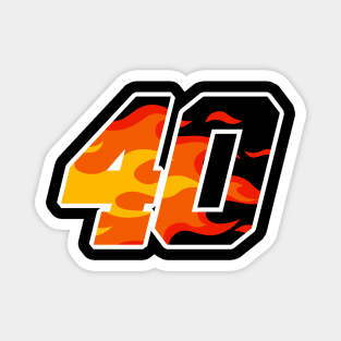 On Fire Racing Number 40 Magnet