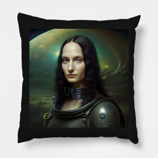 Mona Lisa Sci Fi Astronaut Pillow