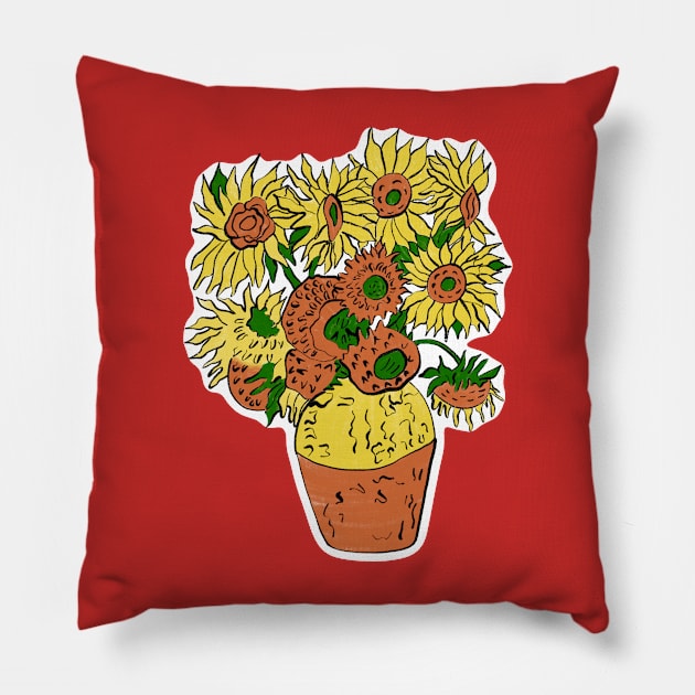 Sunflowers Pillow by EV Visuals