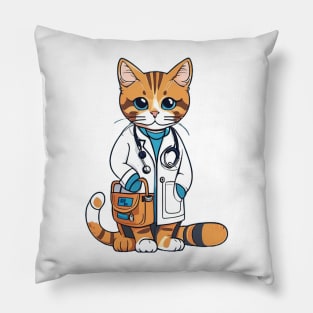 Purr-fectly Qualified: Doctor Cat Pillow