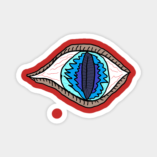 Blue Eye design, An eye drawing with a flaming pupil. A cool, cute eye design. Magnet