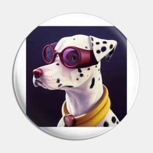Dalmatian wearing aviator glasses Pin