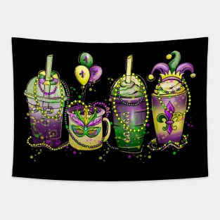 Mardi Gras Cute Coffee Latte for Parades and Parties NOLA New Orleans Louisiana Tapestry