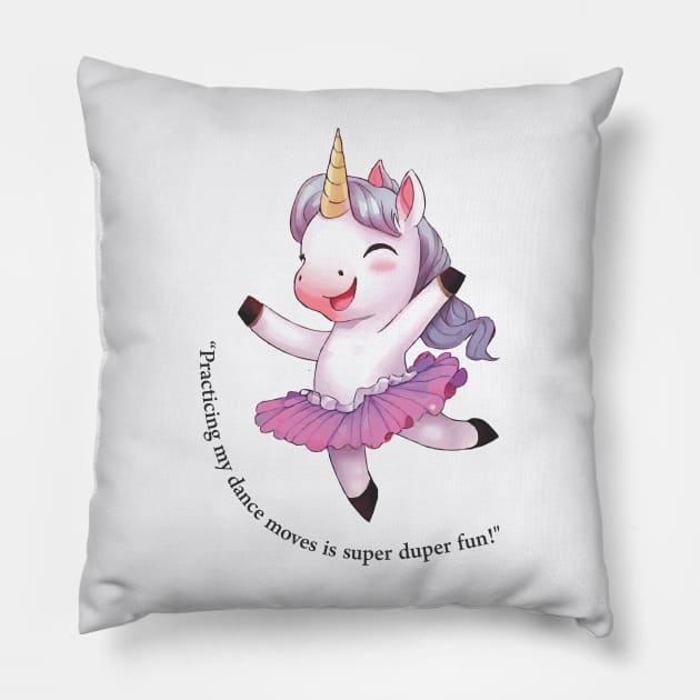 Unicorn Ballerina Pillow by Ara-Mora