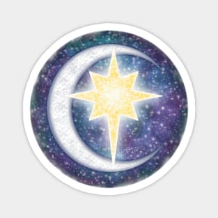 Star Moon Galaxy Magnet