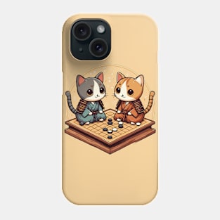 Kawaii cat samurais go board game baduk Phone Case