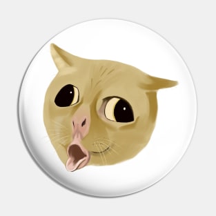 Coughing cat meme digital painting Pin