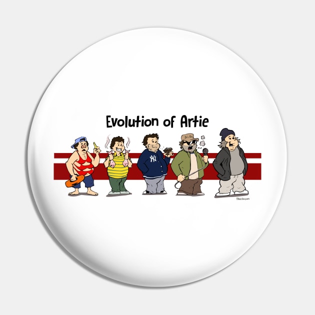 Evolution of Artie Lange Pin by Mike Hampton Art