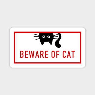 BEWARE OF CAT | Funny Black Cat Magnet