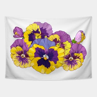 purple pansy flowers Tapestry