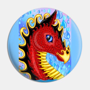 Red Water Dragon Pin