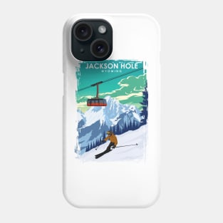 Jackson Hole Wyoming Travel Poster Phone Case