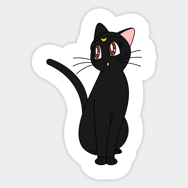 Luna Sailor Moon Luna Sticker Teepublic Po mange seylor mun naoko takeuchi, eyo vsevozmozhnym ekranizaciyam i mange kodovoe imya: luna sailor moon