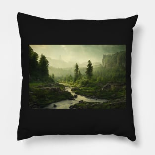 Ruins in the River Valley Pillow