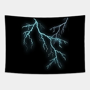 Ice Blue Lightning Bolts Tapestry