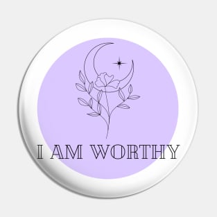 Affirmation Collection - I Am Worthy (Purple) Pin