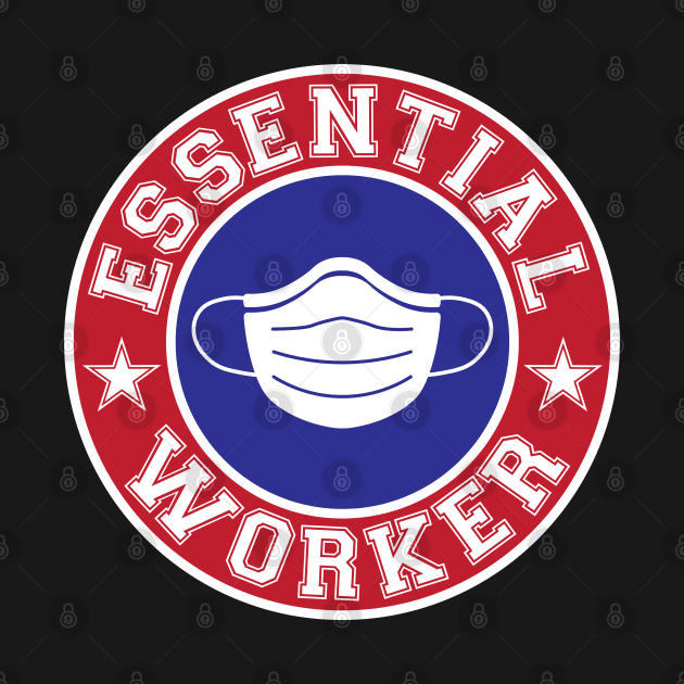 Essential Worker Wear Mask Red White Blue by Shinsen Merch