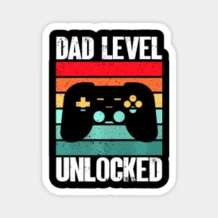 Mens  Gamer Dad Father's Day Dad Level Unlocked Magnet