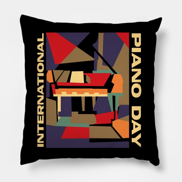 International Piano Day Pillow by jazzworldquest