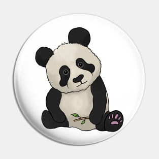 Cute Panda hand drawn sad face bamboo Pin