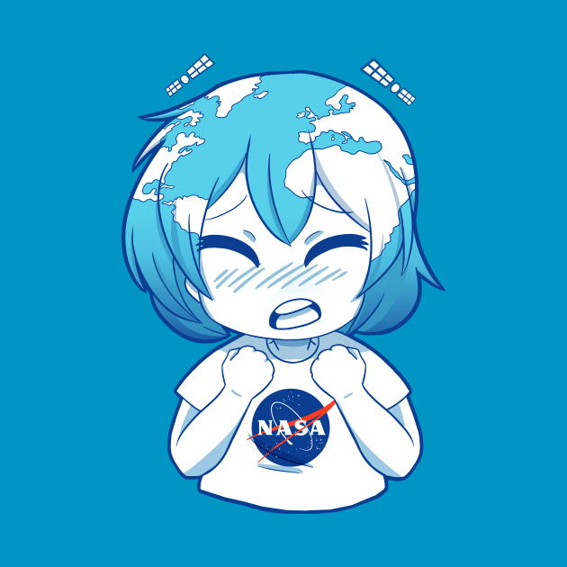 Earth-chan Blue planet by warningpoodle