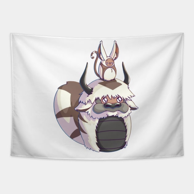 appa and momo Tapestry by sample the dragon