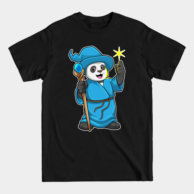 Disover Panda as Wizard with Magic wand - Panda Types - T-Shirt