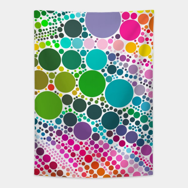 Light Rainbow Pastel Polka Dot Pattern Design Tapestry by love-fi