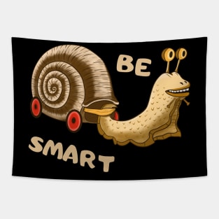 Be Smart, Cute clever Snail Tapestry