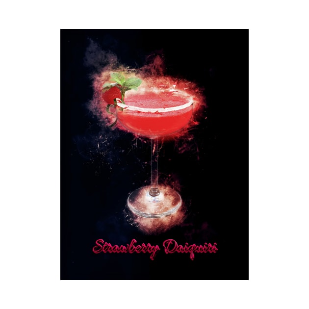 Strawberry Daiquiri Drink Happy Hour Party by Boehm Graphics