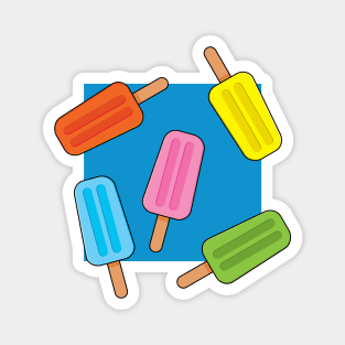 Assorted Colorful Popsicles Pattern Magnet