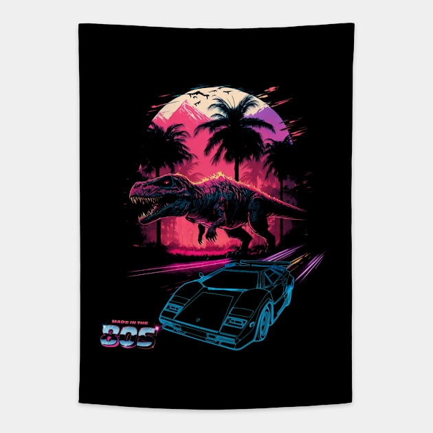 80's T-Rex Tapestry by JennyPool